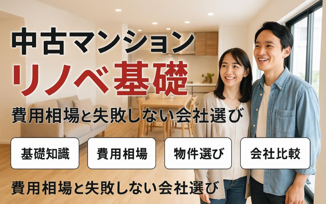 中古マンションリノベーションの基礎と費用相場まとめ｜後悔しない物件選びと会社比較ポイント