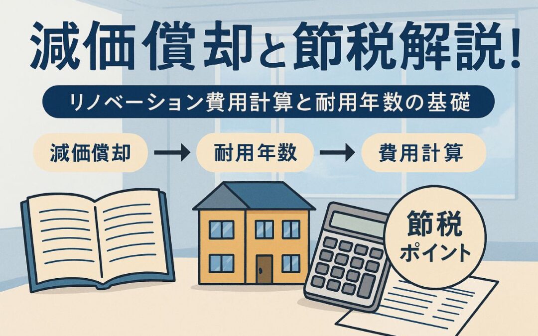 リノベーションで減価償却の基礎と費用計算方法を解説！耐用年数や節税ポイントもわかる