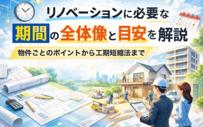 リノベーションに必要な期間の全体像と目安を解説|物件ごとのポイントから工期短縮法まで