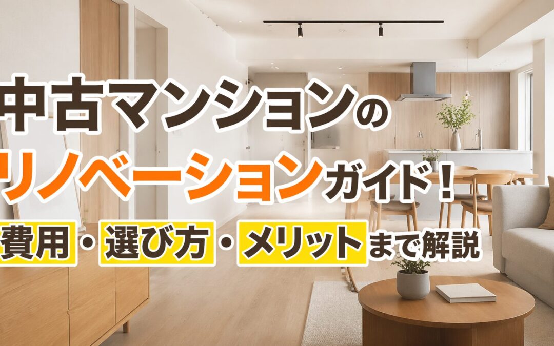 中古マンションのリノベーションガイド！費用・選び方・メリットまで解説