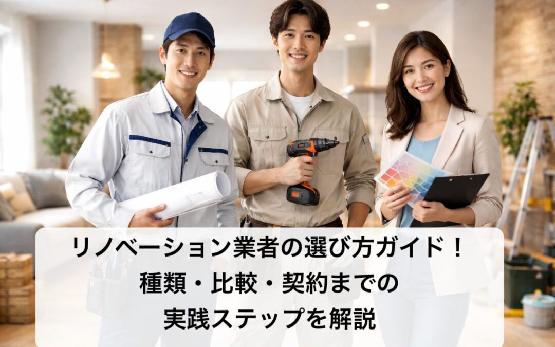 リノベーション業者の選び方ガイド！種類・比較・契約までの実践ステップを解説