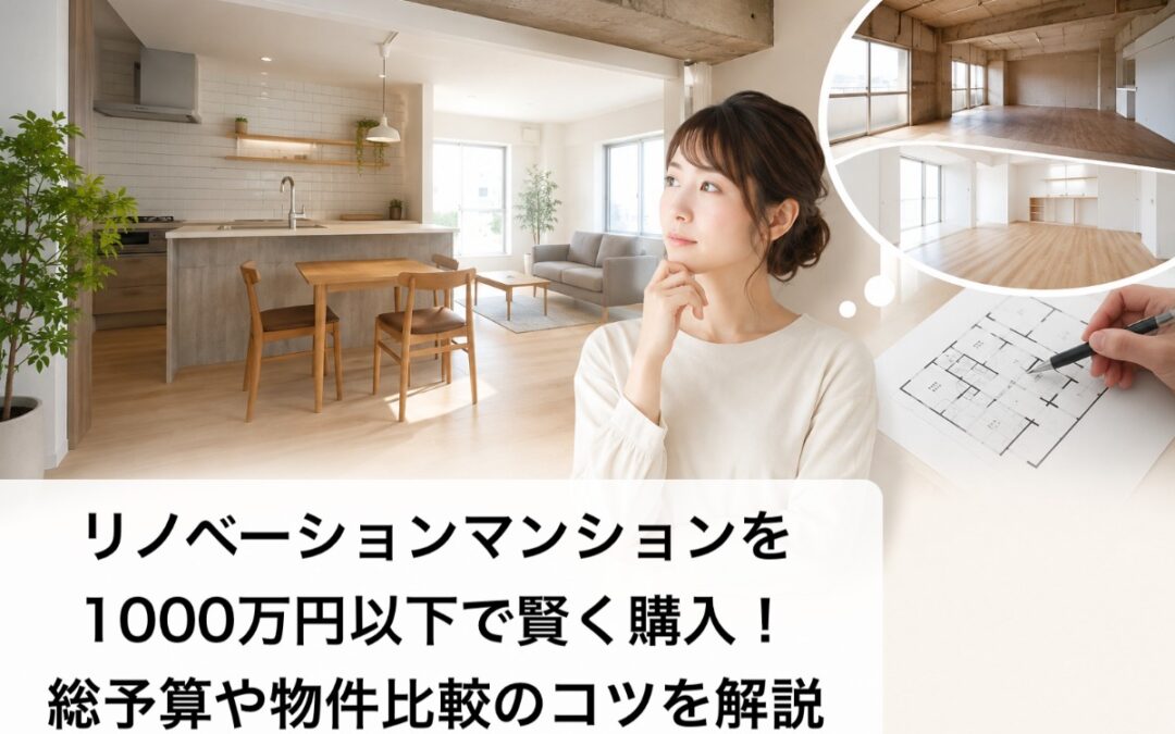 リノベーションマンションを1000万円以下で賢く購入！総予算や物件比較のコツを解説